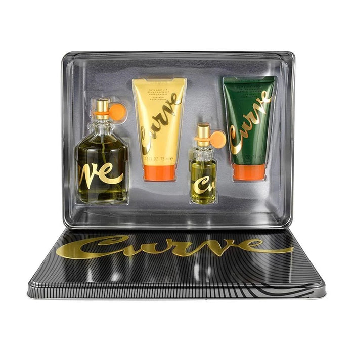 Curve by Liz Claiborne for Men - 4 Pc Gift Set 4.2oz EDC Spray, 0.25oz EDC Splash, 3.4oz After Shave Balm, 3.4oz Shower Gel