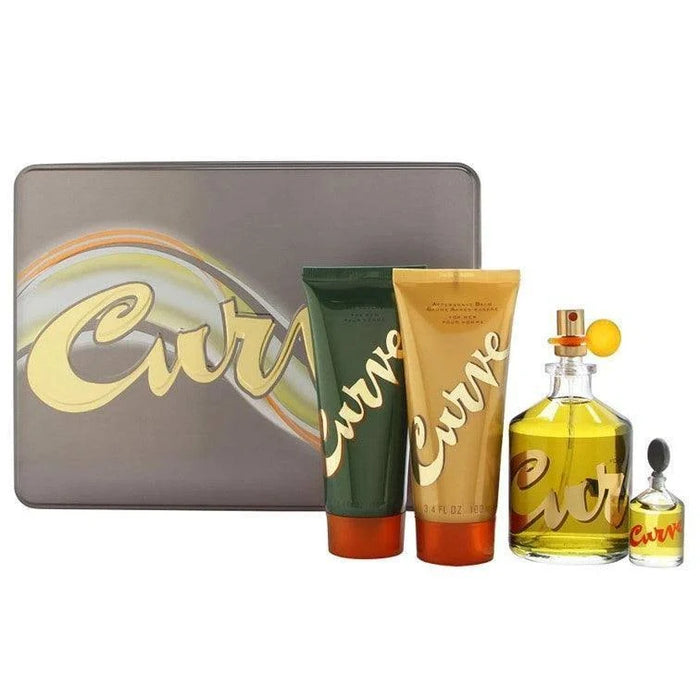 Curve by Liz Claiborne for Men - 4 Pc Gift Set 4.2oz EDC Spray, 0.25oz EDC Splash, 3.4oz After Shave Balm, 3.4oz Shower Gel