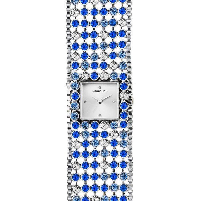 MSHMAB Marilyn - Silver/Blue Stainless Steel Bracelet Watch by Manoush for Women - 1 Pc Watch