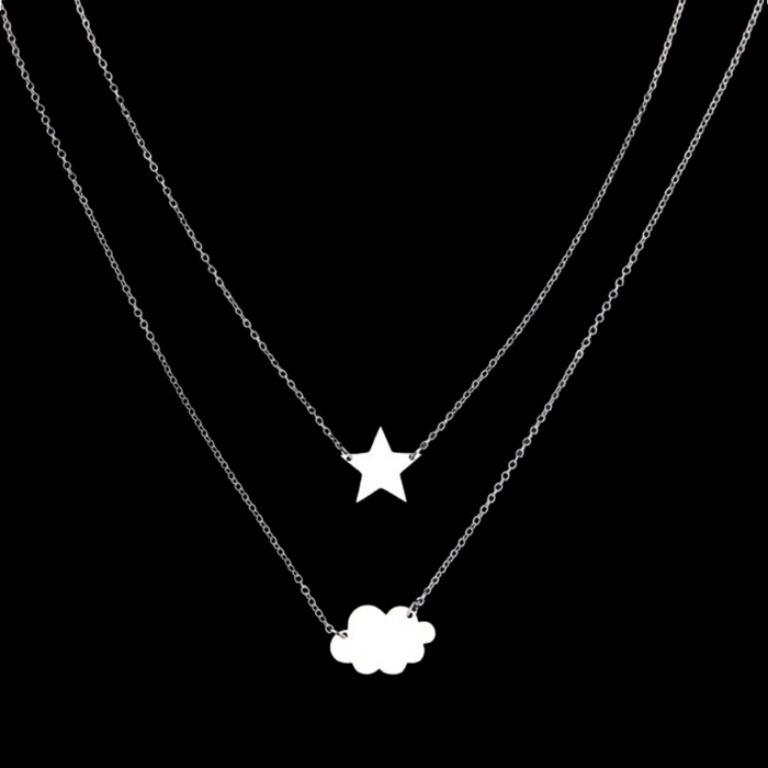 Collar Estrella y Nube - Plata