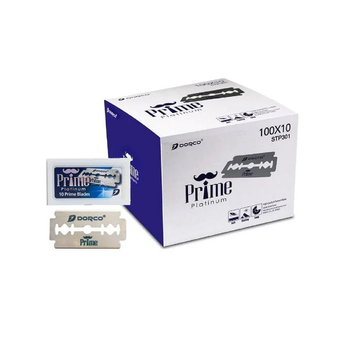 Dorco STP301 Prime Platinum Extra Double Edge Razor Blade - 10000 ct