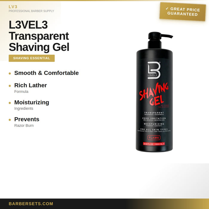 LV3 L3VEL3 Transparent Shaving Gel 1000ml
