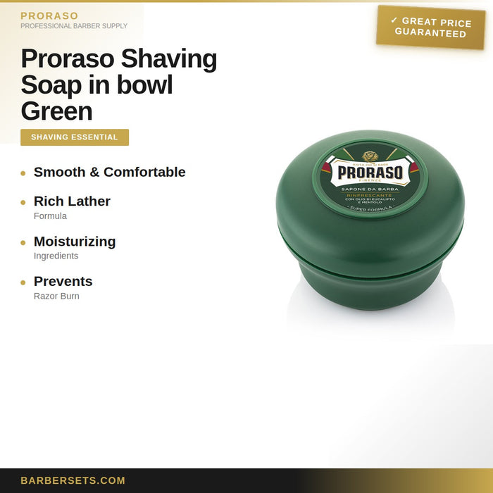 Proraso Shaving Soap in bowl Green 150 Ml