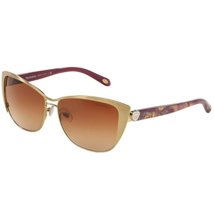 Tiffany TF 3050 6077-3B - Gafas de sol con degradado dorado pálido y marrón cepillado de Tiffany and Co. para mujer - 58-14-140 mm