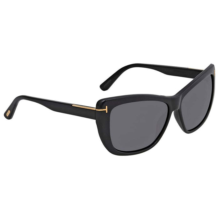 Tom Ford FT0434 Lindsay 01D - Shiny Black-Grey Polarized by Tom Ford for Women - 58-13-140 mm Sunglasses