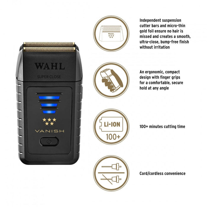 Wahl Professional 5 Star Series sans fil Magic Clip Gold #8148-700 et sans fil Detailer Li Gold #8171-700 et rasoir sans fil Vanish #8173-700