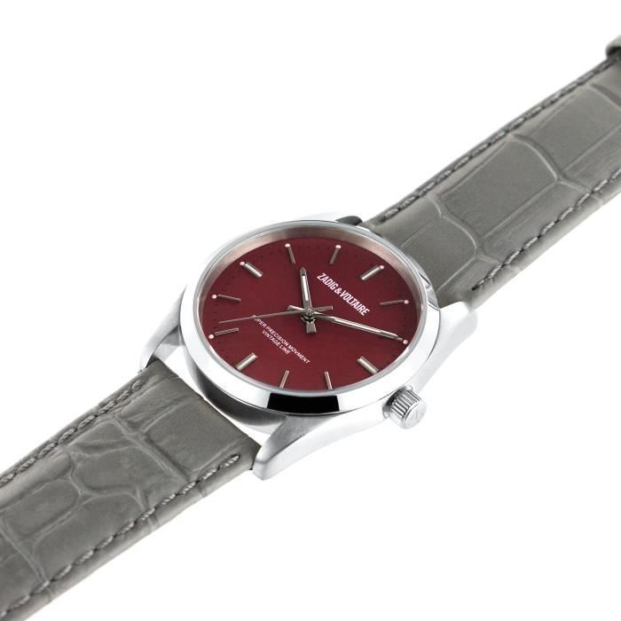 ZVF235 Fusion - Montre bracelet en cuir argent/gris par Zadig &amp; Voltaire pour unisexe - Montre 1 Pc