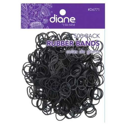 Diane Rubber Bands Black 500-Pack - BarberSets