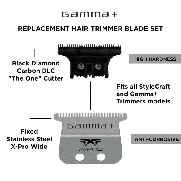 Gamma X-Pro Wide Stainless Steel With Black Diamond Carbon DLC Blades