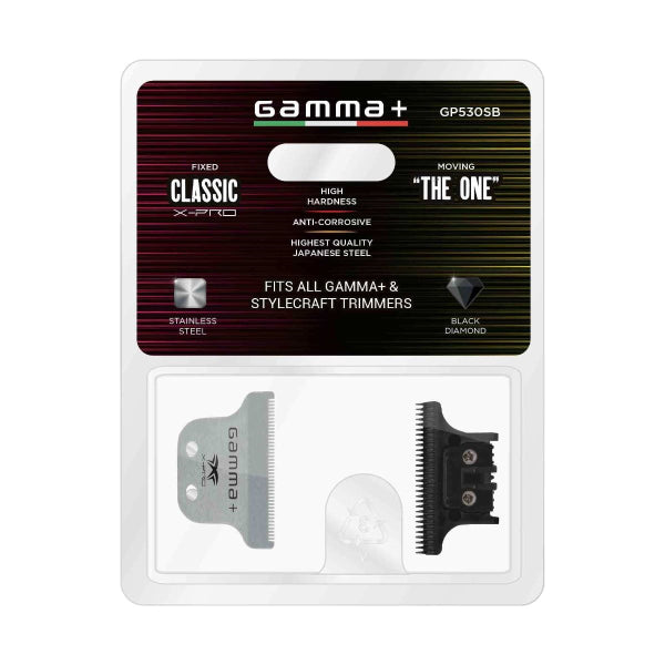 Gamma Replacement Classic X-Pro Stainless Steel Fixed Hair Trimmer Blade with The One Cutter Set