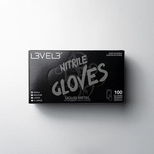 LV3 Nitrile Gloves (100ct) - Silver Xlarge X-Large - BarberSets