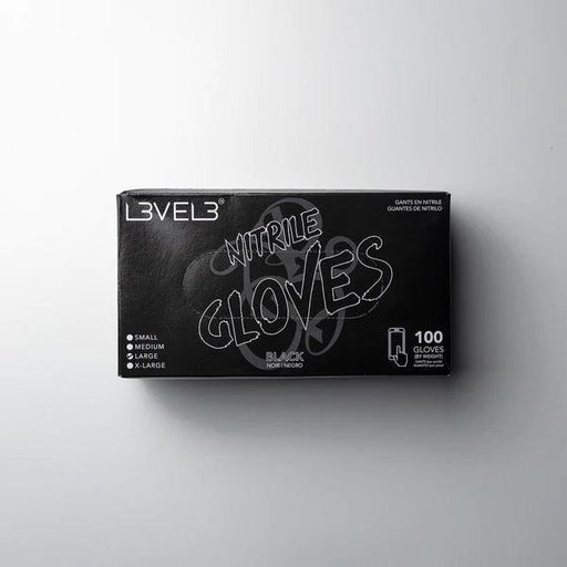 Level 3 Nitrile Gloves (100ct) - Black Large Large - BarberSets
