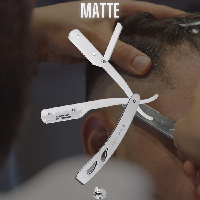 The Shave Factory Straight Edge Razor Kit (Matte / 100 Derby Professional Single Edge Razor Blades) - BarberSets