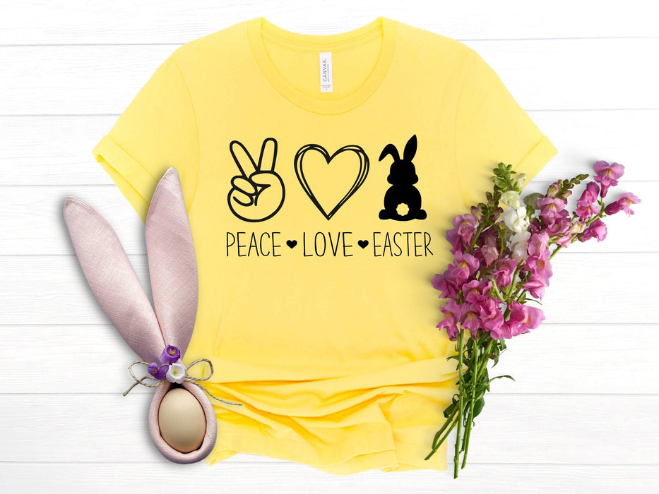 Chemise de pâques Peace Love, T-shirt 100% coton de haute qualité