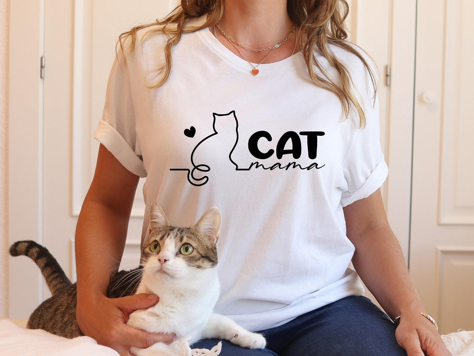 Chemise maman chat T-shirt 100% coton de haute qualité 