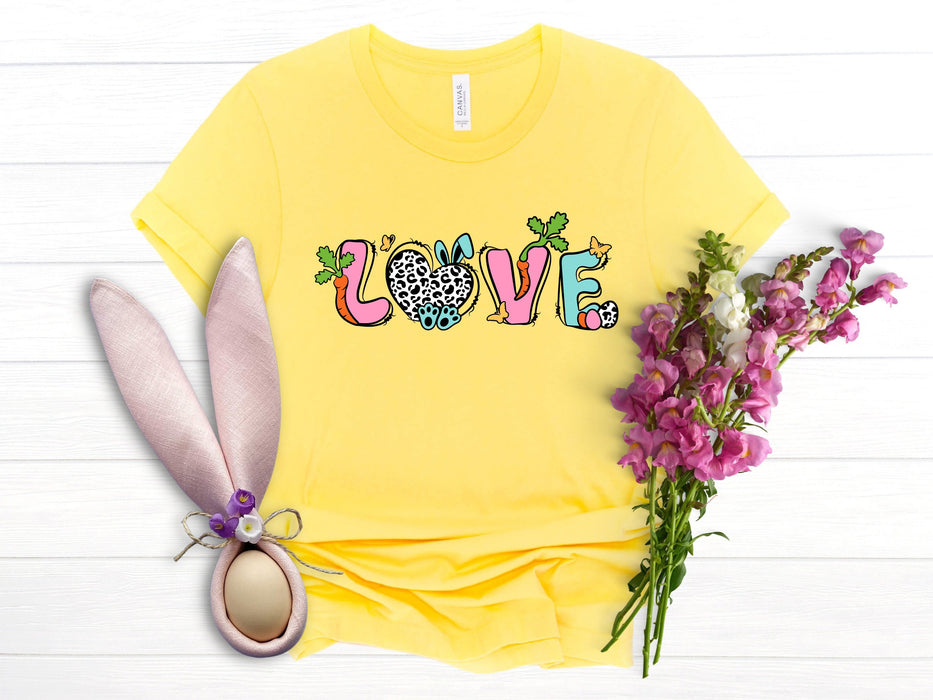 Camisa de Pascua de amor, camisa de conejito de amor, camisa de orejas de conejo de Pascua, camisa de conejito de Pascua, camisa de Pascua para niños, camisa de zanahoria de Pascua, camisa de Pascua feliz