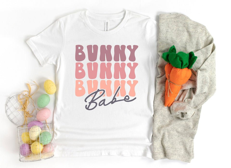 Bunny Bunny Bunny Babe Camisa, Camisa Easter Vibes, Camisa Easter Bunny Babe, Camisa de orejas de conejo de Pascua, Camisa de Pascua de mujer, Camisa de Pascua feliz 