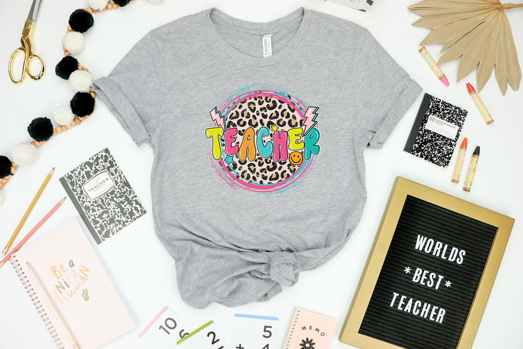 Chemise d'enseignant colorée, T-shirt 100% coton de haute qualité 