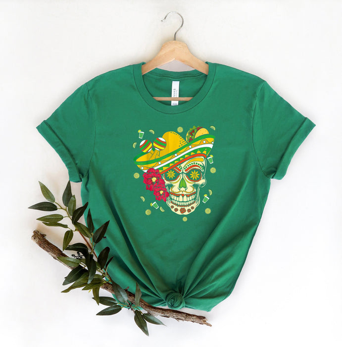 Mexican Skull shirt 100% Cotton T-shirt High Quality