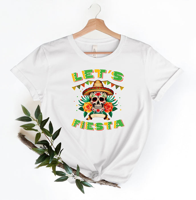 Chemise Let's Fiesta Skull 100% coton T-shirt de haute qualité