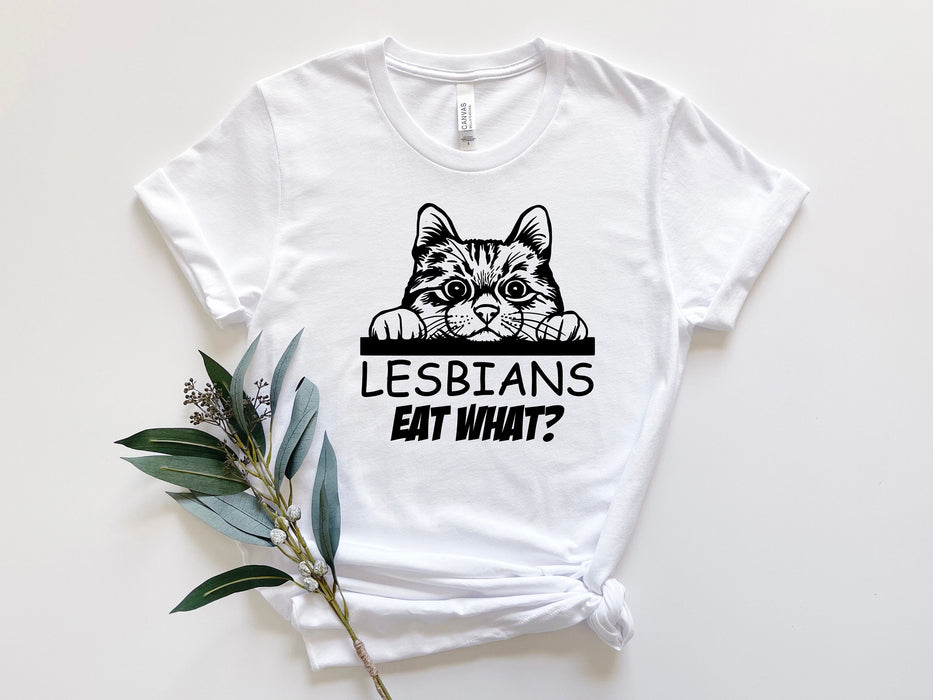 Las lesbianas comen qué camisa, camisa lesbiana, camisa de pareja lesbiana, camisa de gatito lesbiana, camisa LGBTQ, camisa del orgullo lésbico, mujer del orgullo, regalo del orgullo