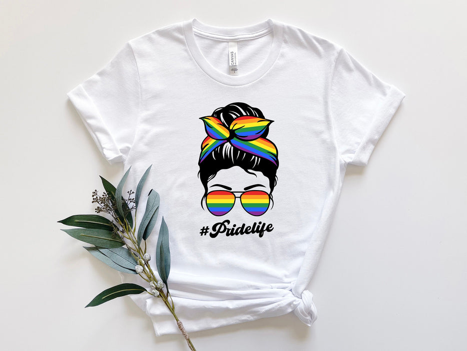 Camisa de pelo de moño desordenado, camisa de vida del orgullo, camisa lesbiana, camisa de pareja lesbiana, camisa LGBTQ, camisa del orgullo lésbico, mujer del orgullo, regalo del orgullo
