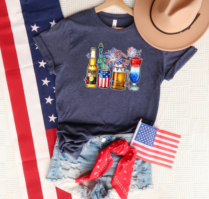 Camisa del día de beber cerveza, camisa americana, camisa patriótica, camisa de bandera estadounidense, camisa de fiesta del 4 de julio, camisa de América, Día de la Independencia 