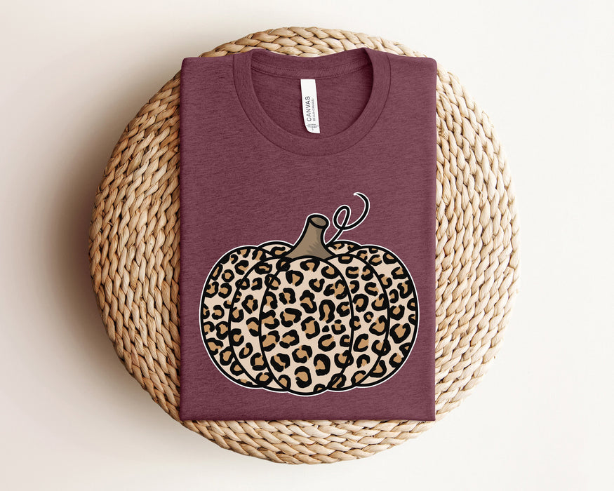 Leopard Pumpkin shirt 100% Cotton T-shirt High Quality