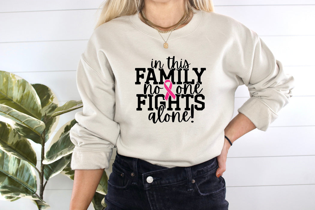 In In This Family No One Fights Alone shirt 100% Cotton T-shirt High Quality