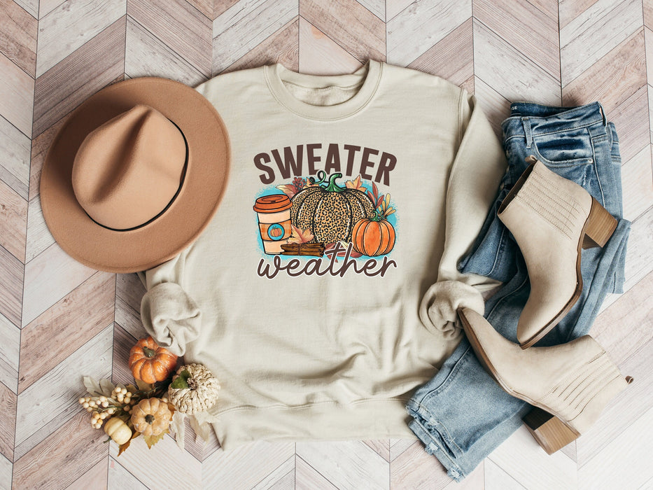 Sudadera leopardo de Acción de Gracias, camisa meteorológica de suéter, camisa de temporada de calabaza, sudadera de Acción de Gracias, sudadera de calabaza de Acción de Gracias