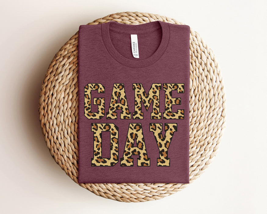 Sudadera Leopard Game Day, camisa del día del juego de otoño, camisa de la temporada de fútbol de otoño, camisa de mamá del día del juego Leopard, sudadera de Acción de Gracias