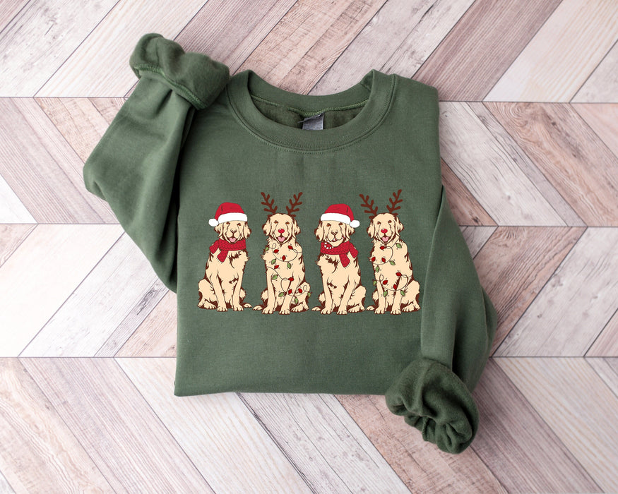Camisa de luces de Navidad para perros, sudadera de Navidad para perros lindos, camisa de Navidad para amantes de los perros, sudadera de Navidad, camisa de mujer de Navidad 