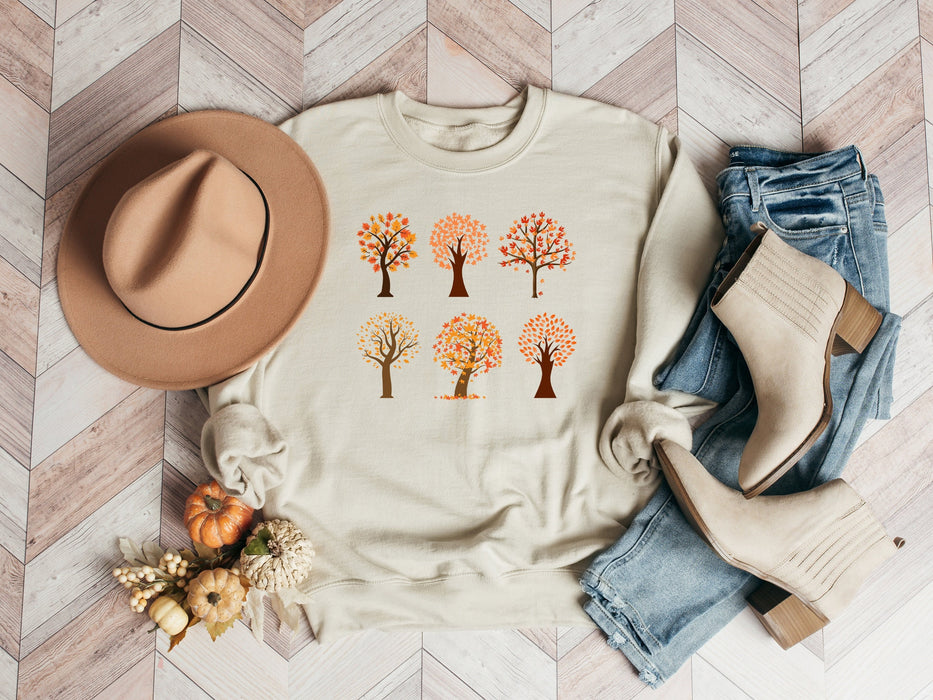 Camisa de Acción de Gracias de hojas de otoño, camisa de árboles de Acción de Gracias, sudadera de Acción de Gracias, camisa a juego familiar de Acción de Gracias, camisa de Hola Otoño 