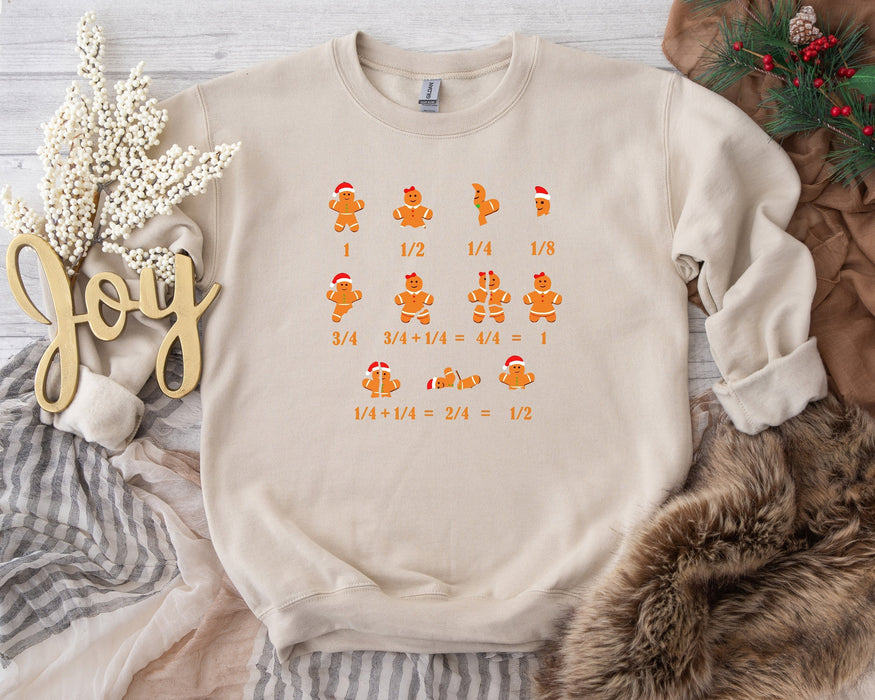 Camisa de profesor de matemáticas, camisa de profesor de matemáticas de Navidad, regalo de Navidad para el profesor, camisas de pan de jengibre de ecuación, camisa de sombrero de Papá Noel de galleta, Navidad 1362