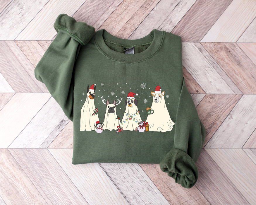 Sudadera de perros de Navidad, camisa de mamá de perro, sudadera de perro de Santa, sudadera de Navidad, sudadera de perros, camisa de cachorros, sudadera con capucha fantasma de Navidad