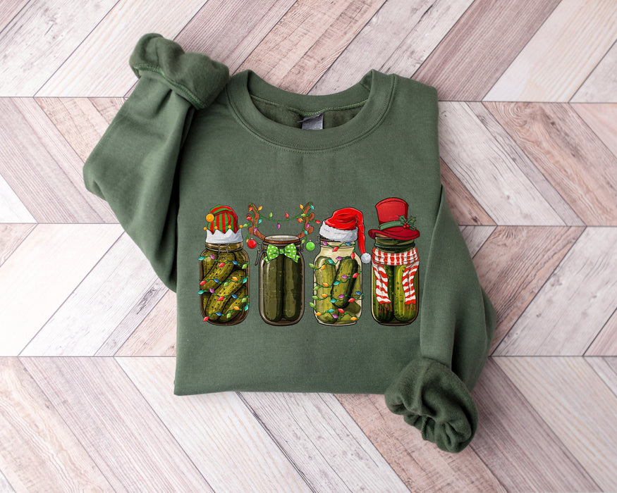 Sudadera de pepinillo de Navidad, suéter de pepinillo vintage, suéter de vacaciones, camiseta de Navidad, regalo amante del pepinillo, sudadera de Navidad, regalo de Navidad 