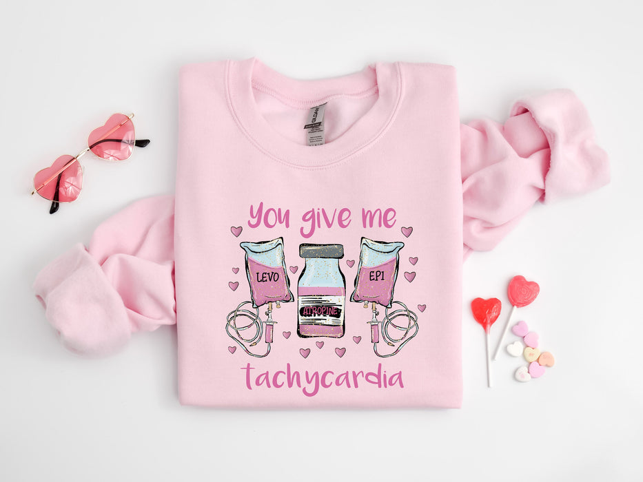 You Give Me Tachycardia, Nurse Valentine's Day shirt 100% Cotton T-shirt High Quality