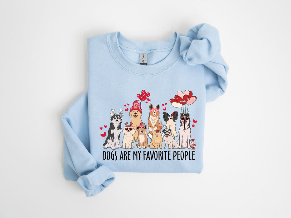 Dogs are my Favorite People Valentine 100% Cotton T-shirt High Quality