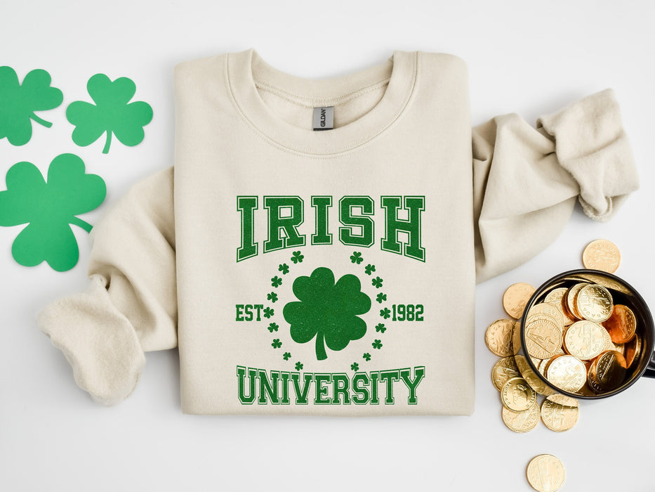 Sudadera de la Universidad Irlandesa, Sudadera del Día de San Patricio, Linda camiseta del Día de San Patricio, Sudadera verde de Patricio, So Luckin' Boujee