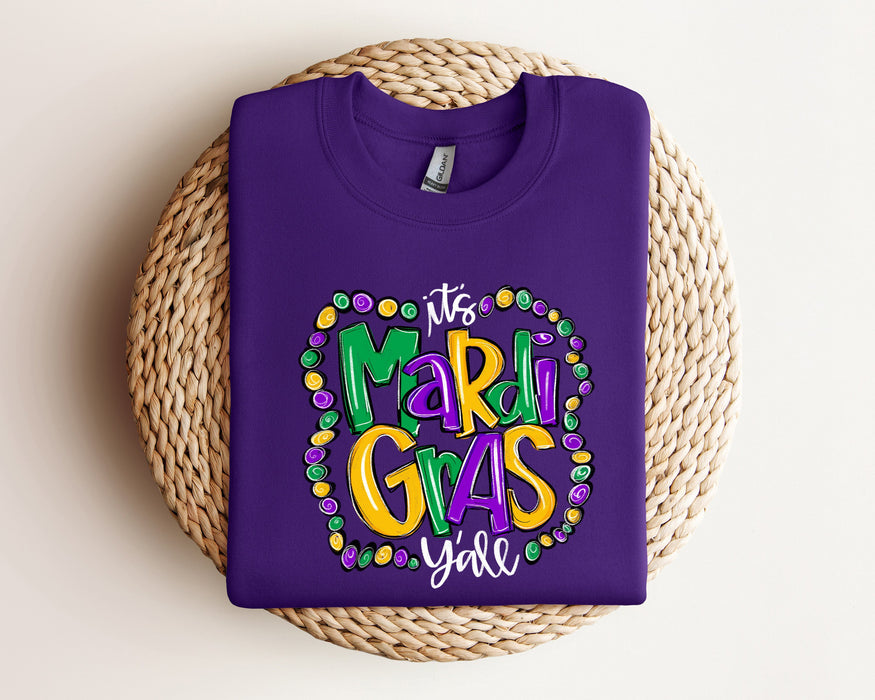 Es Mardi Gras Y'all - Camisa Mardi Gras - Camisa Mardi Gras para adultos - Camiseta de Nueva Orleans - Camiseta gráfica para mujer - Camisa NOLA - Camisa del martes gordo
