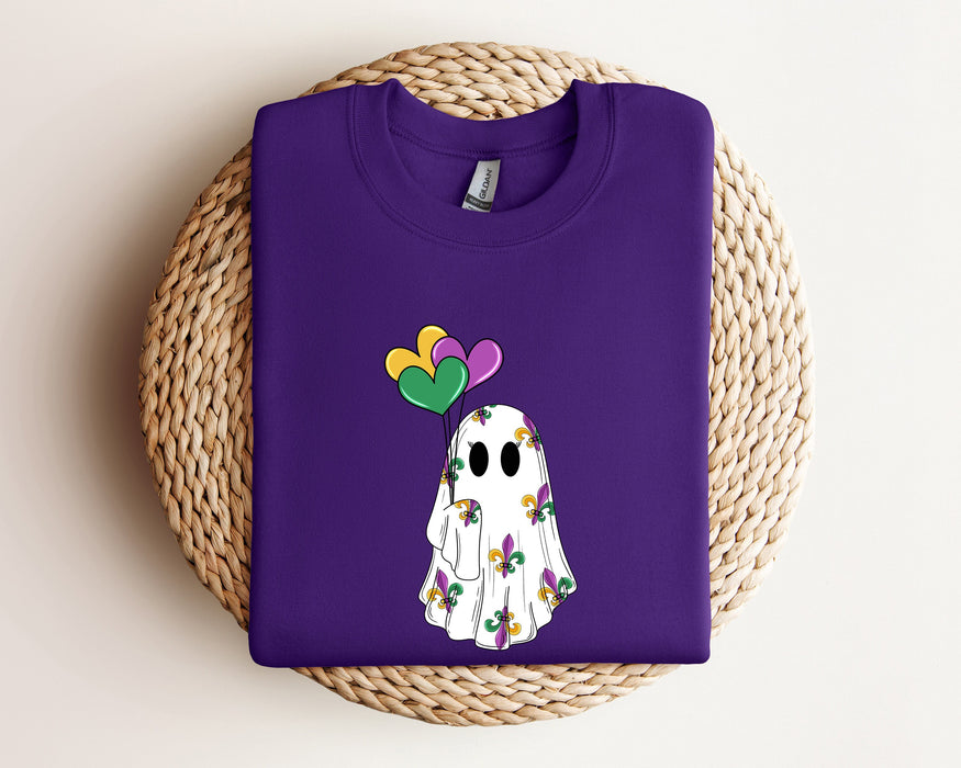 Mardi Gras Ghost 100% Cotton T-shirt High Quality