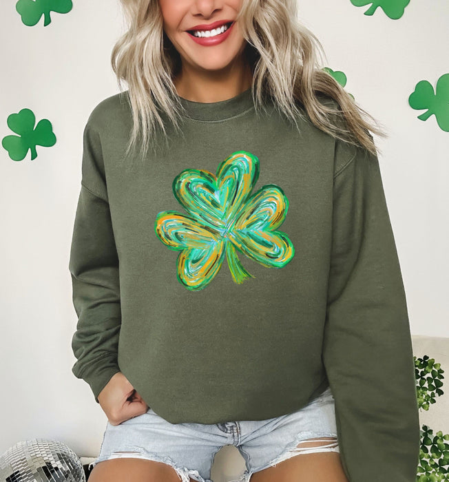 Cute St Patricks Four Leaf Clover shirt 100% Cotton T-shirt High Quality