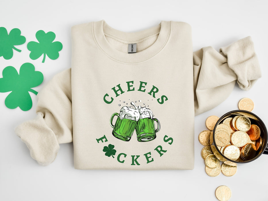 Sudadera Cheers Fuckers, suéter del Día de San Patricio 2024, camiseta de la suerte, camisa del día de Paddy, regalos irlandeses, camiseta de trébol, regalo para el día de San Patricio 