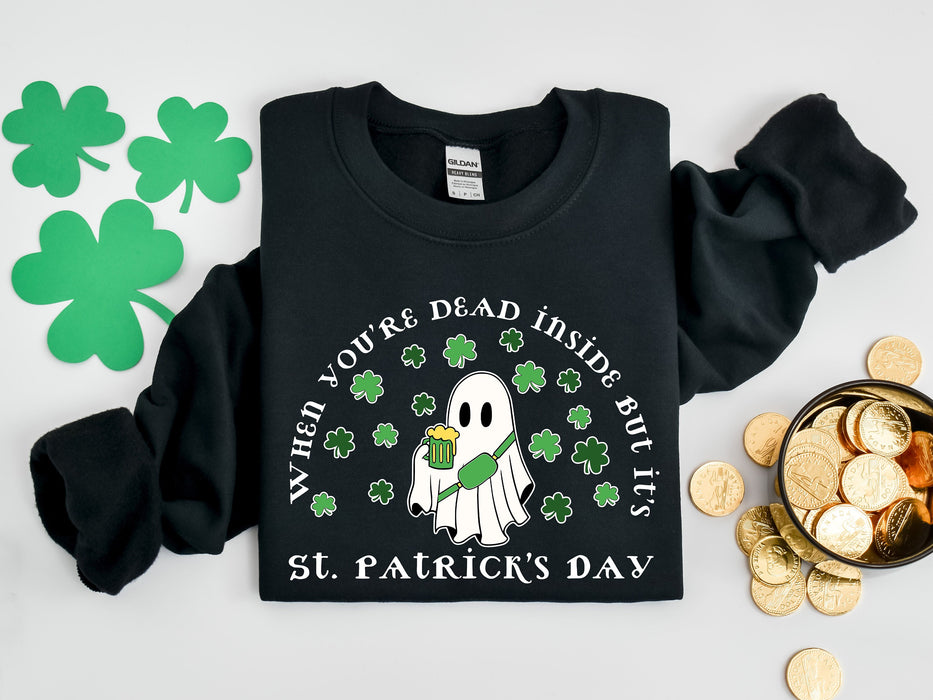 T-shirt 100% coton de haute qualité, quand tu es mort à l'intérieur, mais c'est la Saint-Patrick